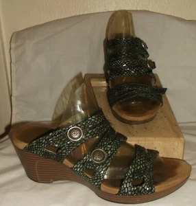 Sandalias Romika Jamaica-02 para mujer negras con cuñas deslizables de cuero 39/8-8,5 - Imagen 1 de 6