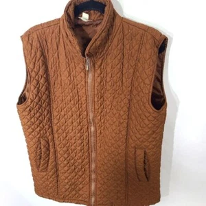 Christopher And Banks Women's Size Large L Brown Quilted Vest Cozy Comfycore - Picture 1 of 6