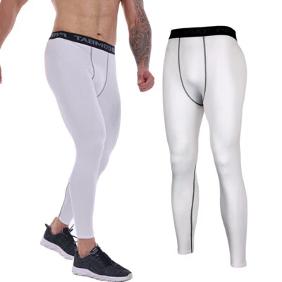 Men's Compression Pants Base Layer Long Tight Leggings Gym Running Workout Pants - Image 1 of 4
