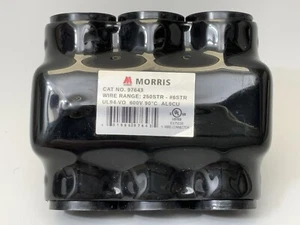 Morris Cat No. 97643 Multi-Cable Connector, Insulated Dual Entry, Black 3 Port - Picture 1 of 7