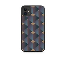 Style Funky Abstract Pattern Rubber Phone Case Cover Dark Grey Mens Stylish H372