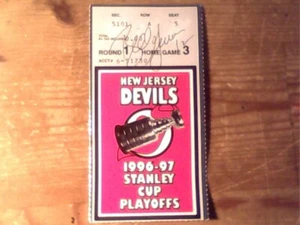 Bill Guerin autographed 1996 - 97 playoff ticket - RARE - Hat NOT included - Picture 1 of 5