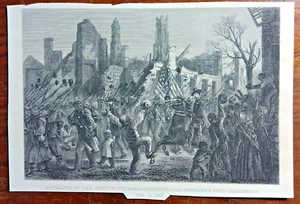 1865 Steel Engraving ~ THE 55th MASSACHUSETTS (COLORED) INFANTRY INTO CHARLESTON - Picture 1 of 2