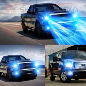 For 2004-2014 Ford F-150 8000K BLUE LED Headlight Hi/Lo + Fog Light Bulbs COB 4x - Picture 1 of 9