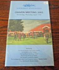 NEWMARKET RACE CARD, APRIL 17TH, 2003 - THE CRAVEN STAKES & HURRICANE ALAN