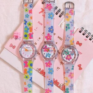 Women Summer Transparent Flower Watches Colorful Casual Round Digital Watch G0 - Picture 1 of 20