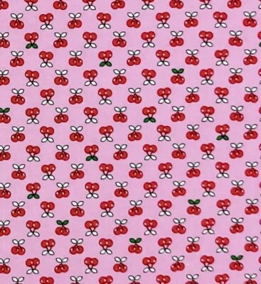 Tela acolchada de algodón Tiny Happy Lucky Pink Cherries Robert Kaufman 35" pulgadas Foto 1 de 4
