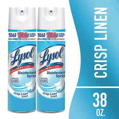 Lysol Disinfectant Spray, & Antibacterial Spray, Crisp Linen 19 Fl Oz Pack of 2 - Image 1 of 4