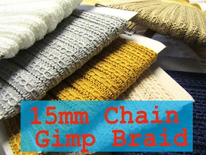 Chain Gimp Braid 14mm Upholstery braid trim Edging Chair Costume gimp braid Trim - Picture 1 of 50