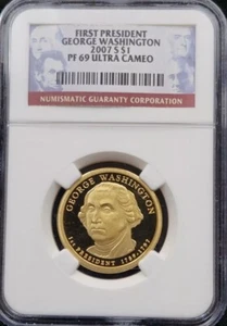 2007-S $1 George Washington Presidential $1 NGC PF 69 Ultra Cameo - PERFECT SLAB - Picture 1 of 7