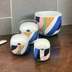 ROSENTHAL CONTINENTAL Collage 4 Piece Set Cream and Sugar Bowl Germany - Picture 1 of 18