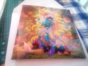 HAND CRAFTED DIAMOND PAINTING GREETING/NOTECARD - Picture 1 of 6