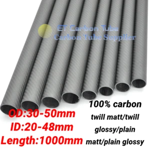 3k Carbon Fiber Tube 30mm 32mm 33mm 34mm 35mm 36mm 38mm 40mm 42mm 50mm 1m AU - Picture 1 of 7