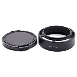 Metal Vented Lens Hood 46mm + Lens Cap for Panasonic 20mm f/1.7 Lens G1 GF1 GH1 - Picture 1 of 6