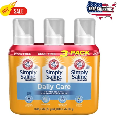 Arm & Hammer Simply Saline Nasal Relief, 4.5 oz Each (Pack 0f 3) - Image 1 of 4