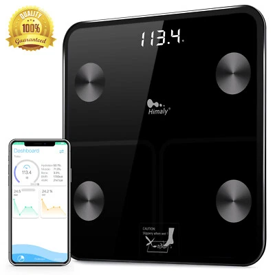HIMALY Personenwaage Körperwaage Körperfettwaage Bluetooth mit APP Digitalwaage 180kg