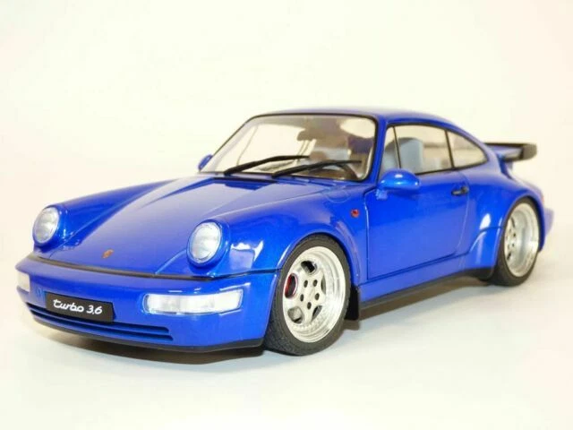 Solido Porsche 911 (964) Turbo 3.6 1990 Échelle 1:18 Voiture Miniature - Electric Blue (S1803405)