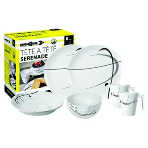 Brunner Melamin-Geschirrset Tête-à-tête Serenade 8tlg Weiss - Bild 1 von 4