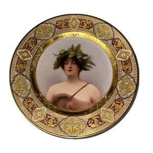 Handbemalter Teller 1960 emailliert Porzellan "Wagner" - Bild 1 von 4