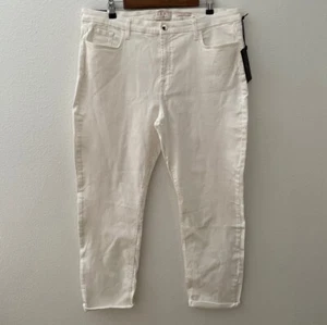 Jen7 by 7 For All Mankind Jeans Straight Crop & Roll Sculpting Whitewash Size 18 - Picture 1 of 10