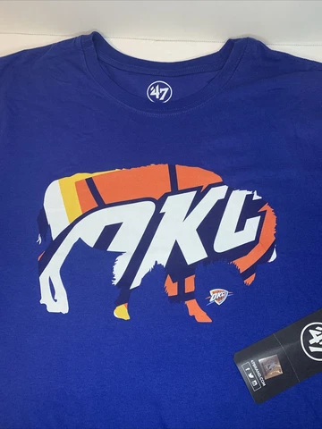 Oklahoma City Thunder NBA Basketball  47’Brand  Blue T-Shirt Size XtraLarge XL Cover