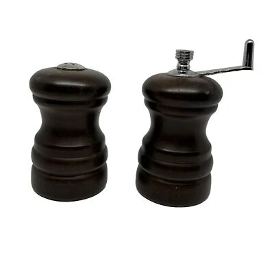 olde thompson salt and pepper mill wood walnut vintage retro MCM 3” - Image 1 of 4