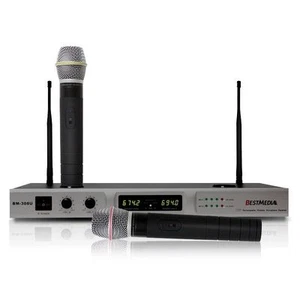 Sistema de micrófono inalámbrico recargable doble Best Media BM-308U UHF - Imagen 1 de 4