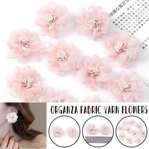 10Pcs Eugen Gauze With Floral Stamens And Accessorie For DIY Handmade Clothing - Picture 1 of 28
