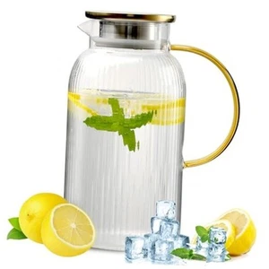 68 oz/2 Liter Glass Pitcher with Lid, Glass Water Pitcher for Cold Brew - Picture 1 of 7