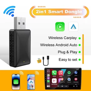2 in 1 Wireless Apple Carplay Android Auto Adapter USB Car Dongle Connect Box - Bild 1 von 19