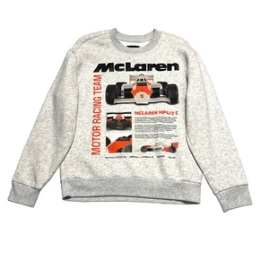 Sudadera McLaren Fórmula 1 Racing Gráfica Hombre XS Gris MP4/2C Coche Cuello Redondo - Imagen 1 de 10