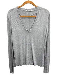 Top Pullover We The Free FREE PEOPLE Talla Pequeña Gris Manga Larga Holgado Cuello en V - Imagen 1 de 11