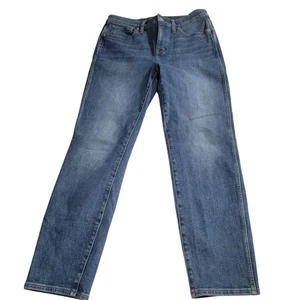 Madewell Women Blue Denim Cotton Mid-Rise Stovepipe Jeans Size 29 - Picture 1 of 9