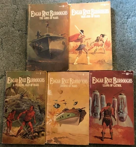 Edgar Rice Burroughs books, lot of 5, Gods of Mars, Warlord of Mars, Swords of.. - Picture 1 of 4