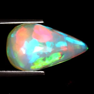 5,84 ct sehr guter Birnen Cabochon (16 x 9 mm) natürlicher bunter Regenbogen Opal - Bild 1 von 2