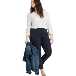 Banana Republic 2021 Curvy Sloan Fit Navy Dash Jacquard Slim Pants Plus Size 18 - Picture 1 of 13