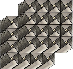 Self Adhesive Metal Mosaic Tiles Glass Mixed Aluminium (11.8" x 11.8") 10-Pack - Picture 1 of 9