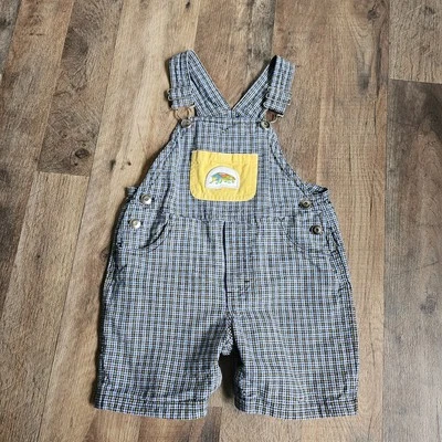 Macacão infantil vintage Basic Editions no tamanho 24 meses. Padrões xadrez adoráveis - Imagem 1 de 4
