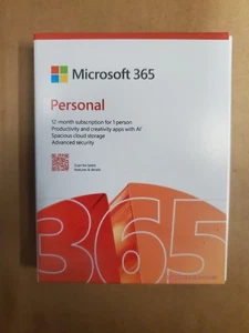 Microsoft 365 Personal 12-Month Subscription Sealed for PC, Mac, Mobile, 1TB - Afbeelding 1 van 2