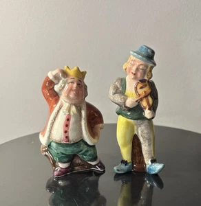Vtg Old King Cole & Fiddler Nursery Rhyme Ceramic Salt & Pepper Set Japan - Picture 1 of 10