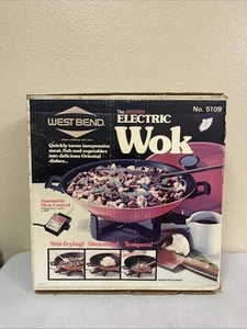 Vintage West Bend Electric Wok Red Made in USA Model 5109-OPEN BOX - Picture 1 of 3