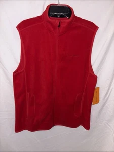 FIELD & STREAM Full Zip Water Resistant POLAR FLEECE Red VEST Mens Size M NWT - Picture 1 of 15