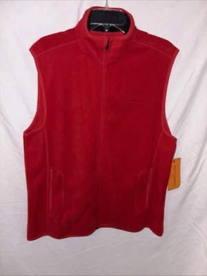 FIELD & STREAM Full Zip Water Resistant POLAR FLEECE Red VEST Mens Size M NWT - Image 1 of 4