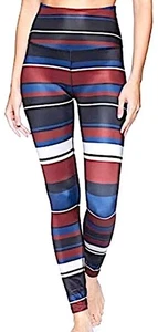 BEYOND YOGA Lux High Waist Fallen Stripe Leggings Cyclebar Logo M Multi FreeS&H - Picture 1 of 7