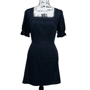 And Now This Vestido Negro Puff Manga Corta Espalda Calada Talla S Mini Vestido Gótico  - Imagen 1 de 13