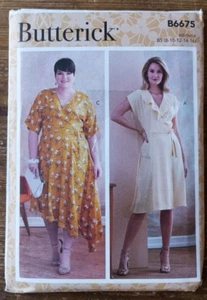 Butterick 6675 Schnittmuster Wickelkleid mit Volant 8 10 12 14 16 UNGESCHNITTEN - Bild 1 von 2