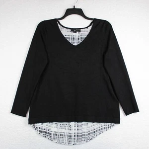 GNW Damen leichter Lagenlook Pullover Pulli Gr. L schwarz-weiß - Bild 1 von 12