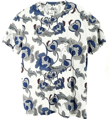 American Rag Cie Mens T-Shirt Slate Blue Heathered Floral Crew Neck Tee XL New - Image 1 of 4