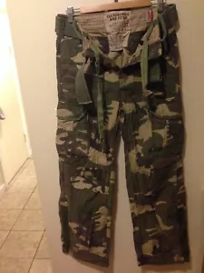 Pantalones cargo de colección Abercrombie & Fitch para hombre camuflados medianos fatiga militar paracaidista - Imagen 1 de 10