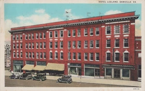 Postcard Hotel Danville Virginia VA Danville Street View Lithograph Posted 1943 - Picture 1 of 7